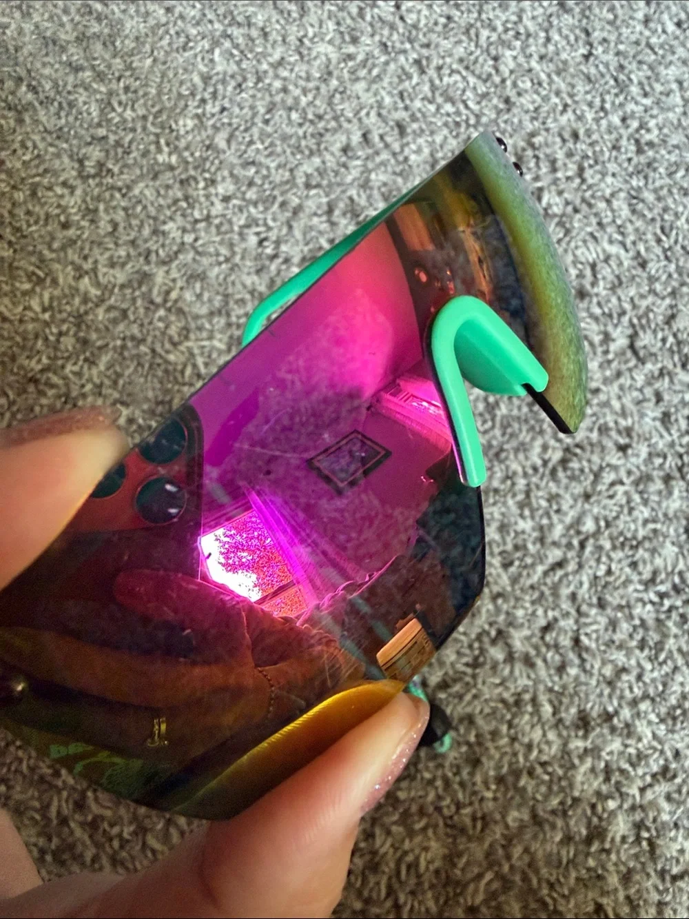 Kids Mirrored Heatwave glasses  - Teal Pink Lens